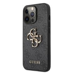 Guess Guess PU 4G Metal Logo Zadní Kryt pro iPhone 13 Pro Max Grey