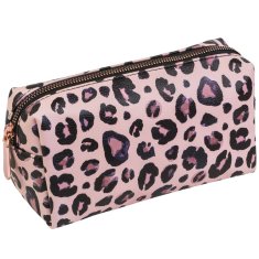 Royal Cosmetics ROYAL Kosmetická taštička růžová se vzorem leoparda PURRFECTION Cosmetic Bag