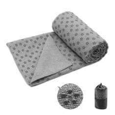 Timeless Tools Protiskluzový ručník na jógu, s taškou jako dárek - šedá