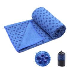 Timeless Tools Protiskluzový ručník na jógu, s taškou jako dárek - modrá