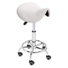Timeless Tools Kosmetická sedlová židle na kolečkách - bílá