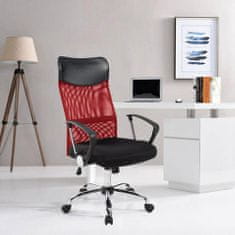 Timeless Tools Ergonomická kancelářská židle s vysokou opěrkou - červená