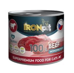 IRONpet Cat Beef (hovězí) 100 % Monoprotein, konzerva 200 g 