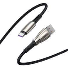 BASEUS Water Drop-shaped kabel USB / USB-C 66W 6A 1m, černý