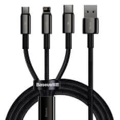 BASEUS Tungsten 3in1 kabel USB - Lightning / USB-C / Micro USB 3.5A 1.5m, černý