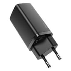 BASEUS GaN2 Lite síťová nabíječka USB / USB-C QC 3.0 PD 65W, černá