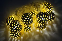 Linder Exclusiv Vánoční LED osvětlení 10 zlatých koulí Teplá bílá