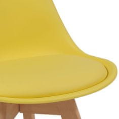 shumee Sada jídelních židlí s plastovým sedákem, 2 ks, žluté