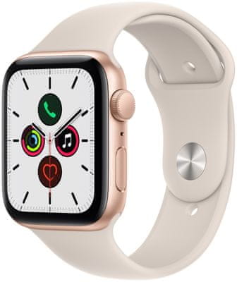 Chytré hodinky Apple Watch SE MKQ43HC/A, Retina displej monitorování tepu srdeční činnosti hudební přehrávač volání notifikace NFC platby Apple Pay hluk App Store