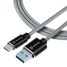 Tactical rýchlonabíjecí kabel USB-A/USB-C 1m-Šedá