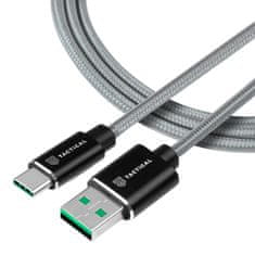 Tactical rýchlonabíjecí kabel USB-A/USB-C - SuperVOOC 2.0 CHARGE 1m-Šedá KP11574