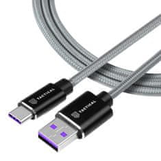 Tactical rýchlonabíjecí kabel USB-A/USB-C - HUAWEI SUPER CHARGE 1m-Šedá KP11573