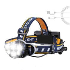 Solight Solight LED čelová nabíjecí svítilna, 550lm, Li-Ion, USB WN35