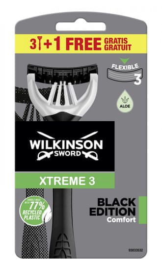 Wilkinson Sword Xtreme3 Black Edition Comfort pánský (3+1 ks)