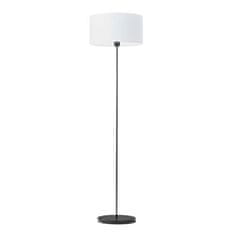 LYSNE.PL Klasická stojací lampa s válcovým stínítkem, lampa s nožním spínačem do obývacího pokoje, WERONA, černá, bílá
