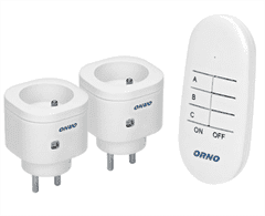 Orno Bezdrátová zásuvka ORNO OR-GB-439 s dálkovým ovládáním, 2+1, bílá