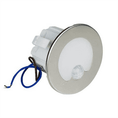 DPM Schodišťové orientační svítidlo s PIR čidlem, 4000K kruh, stříbrná