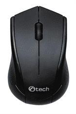 Myš C-TECH WLM-07, černá, bezdrátová, 1200DPI, 3 tlačítka, USB nano receiver