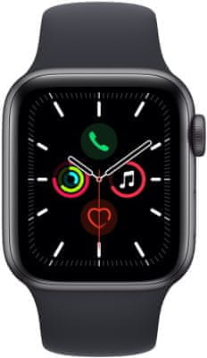 Chytré hodinky Apple Watch SE MKQ13HC/A pro běhání EKG sledování tepu srdeční činnost monitorování aktivity notifikace online platby Apple Pay tréninkové programy přehrávání hudby notifikace volání