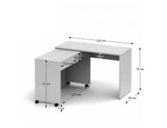 KONDELA PC stůl rozkládací, bílá / bílá, VERSAL NEW