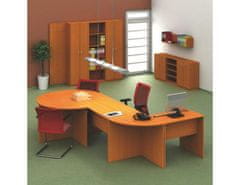 KONDELA Kancelářský stůl s obloukem, trěšeň, TEMPO AS NEW 022