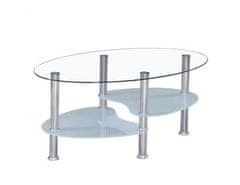 KONDELA Konferenční stolek, ocel/čiré sklo/mléčné sklá, WAVE NEW
