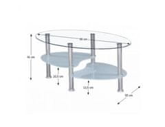 KONDELA Konferenční stolek, ocel/čiré sklo/mléčné sklá, WAVE NEW