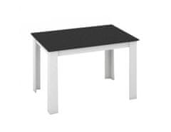 KONDELA Jídelní stůl 120x80, DTD laminovaná / ABS hrany, Bílá / Černá, KRAZ