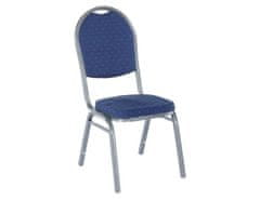 KONDELA Židle, stohovatelná, látka tmavě modrá/šedý rám, JEFF