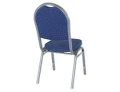 KONDELA Židle, stohovatelná, látka tmavě modrá/šedý rám, JEFF