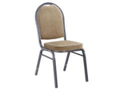 KONDELA Židle, stohovatelná, látka béžová / rám šedý, JEFF 2 NEW