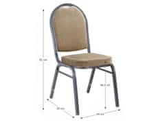 KONDELA Židle, stohovatelná, látka béžová / rám šedý, JEFF 2 NEW