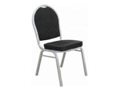 KONDELA Židle, stohovatelná, látka černá / rám šedý, JEFF 2 NEW
