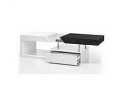 KONDELA Konferenční stolek, bílý lesk / černý, MELIDA