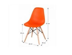 KONDELA Židle, oranžová/buk, činka 3 NEW