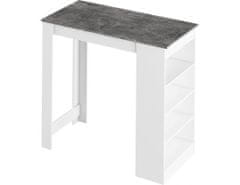 KONDELA Barový stůl, bílá / beton, Austen