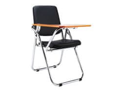 KONDELA Židle s deskou na psaní, černá/přírodní, SONER