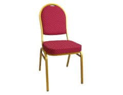 KONDELA Židle, stohovatelná, látka červená/zlatý nátěr, JEFF 3 NEW