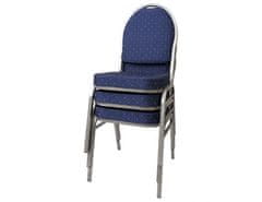 KONDELA Židle, stohovatelná, látka modrá/šedý rám, JEFF 3 NEW