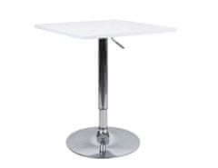 KONDELA Barový stůl s nastavitelnou výškou, bílá, FLORIAN 2 NEW