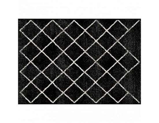 KONDELA Koberec, černá/vzor, 67x120 cm, MATES TYP 1