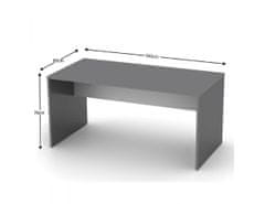 KONDELA Psací stůl, grafit / bílá, RIOMA NEW TYP 16