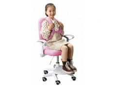 KONDELA Rostoucí židle s podnoží a šlemi, růžová / bílá, ANAIS