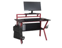 KONDELA PC stůl / herní stůl, červená / čierna, TABER