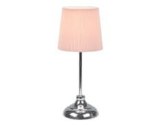 KONDELA Stolní lampa, kov / růžové textilní stínítko, GAIDEN
