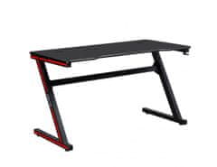 KONDELA Herní stůl / počítačový stůl, černá / červená, MACKENZIE 140cm
