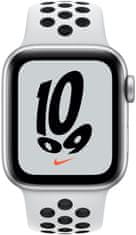 Apple Watch Nike SE, 40mm Silver Aluminium Case Pure Platinum/Black Nike Sport Band (MKQ23HC/A)