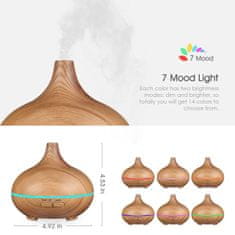 Aromacare Zen light, ultrazvukový aroma difuzér, světlé dřevo, 300 ml