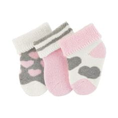 Sterntaler Ponožky novorozenecké 3 páry růžové 8201814, 0