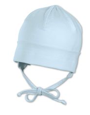 Sterntaler Čepice baby bavlněný jerzey zavazovací UV 15 světle modrá 1501400, 45